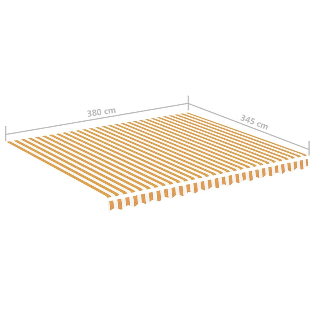 Replacement Fabric for Awning Yellow and White 4x3.5 m