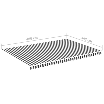 Replacement Fabric for Awning Anthracite and White 5x3.5 m