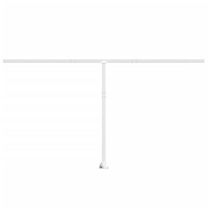 Awning Post Set White 450x245 cm Iron