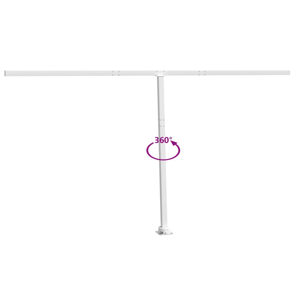 Awning Post Set White 450x245 cm Iron