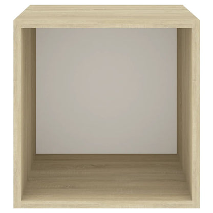 Wall Cabinet White and Sonoma Oak 37x37x37 cm Engineered Wood