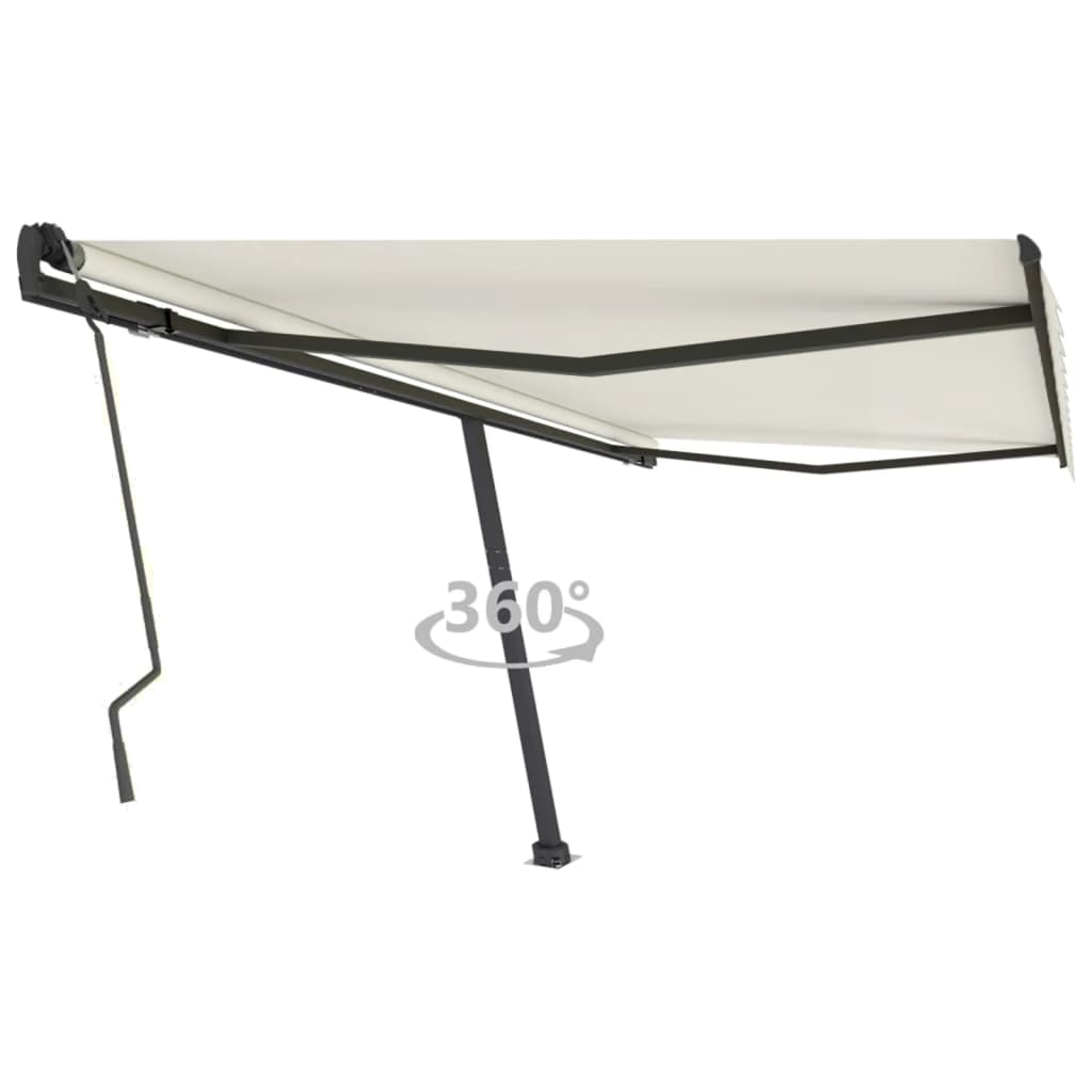 Freestanding Manual Retractable Awning 400x300 cm Cream