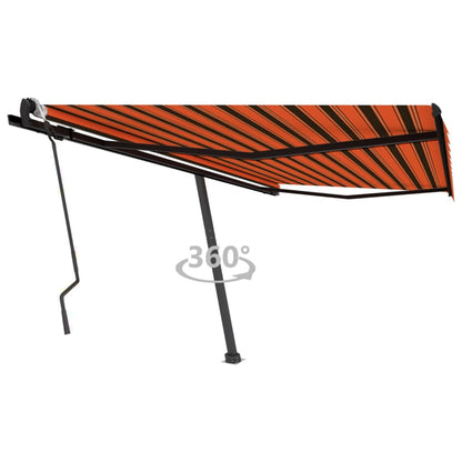 Freestanding Manual Retractable Awning 450x300 cm Orange/Brown