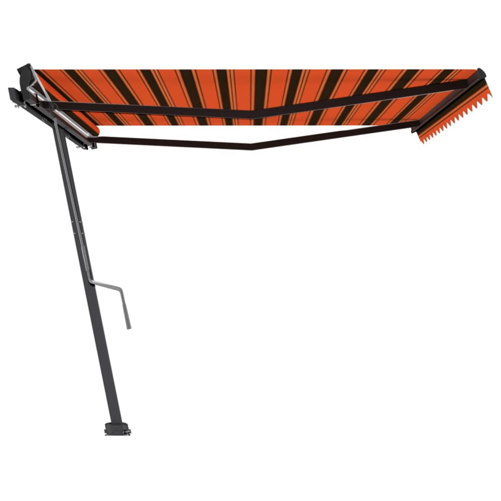 Freestanding Manual Retractable Awning 450x300 cm Orange/Brown