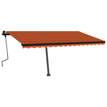 Freestanding Manual Retractable Awning 450x300 cm Orange/Brown