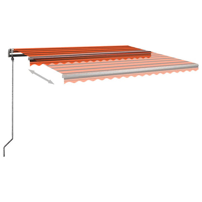 Freestanding Manual Retractable Awning 450x300 cm Orange/Brown