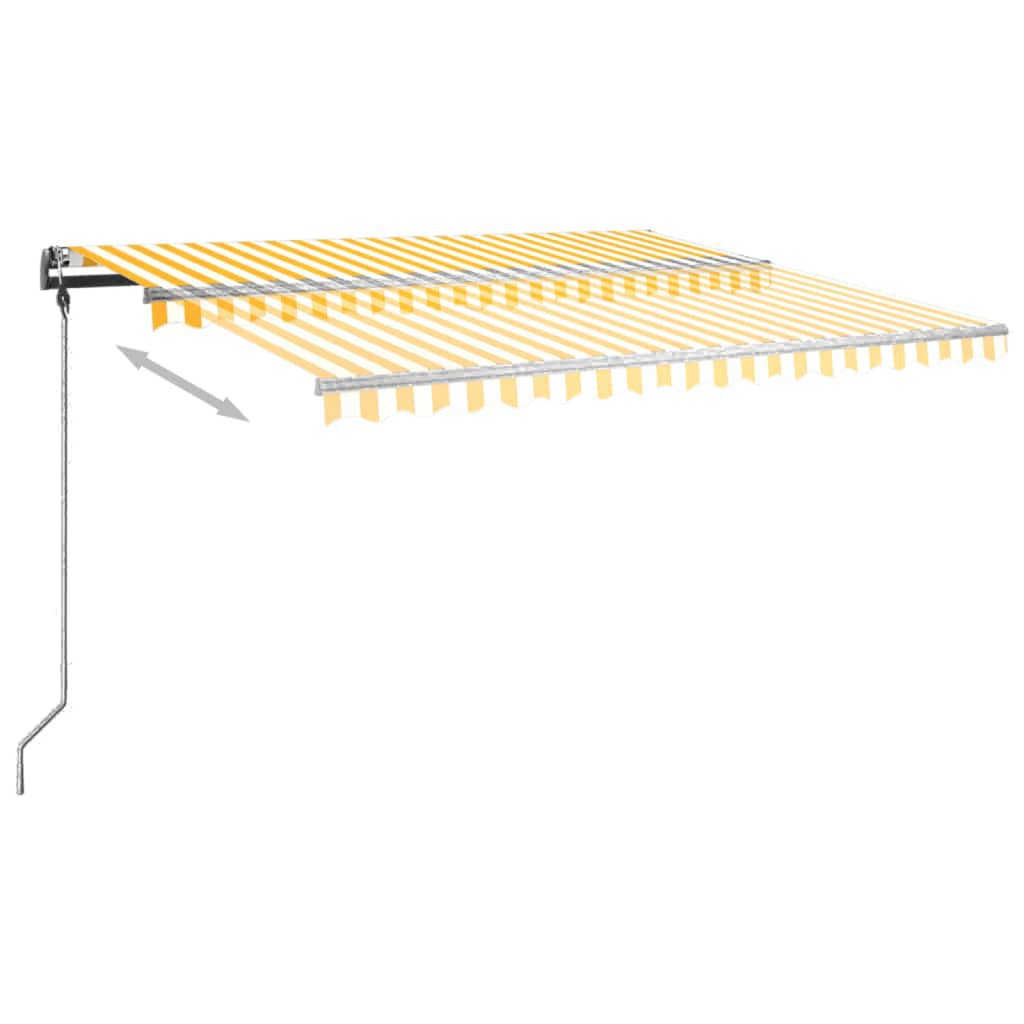 Freestanding Manual Retractable Awning 400x350 cm Yellow/White