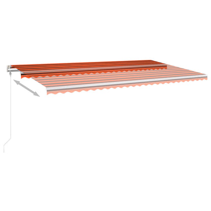 Manual Retractable Awning with Posts 6x3 m Orange and Brown