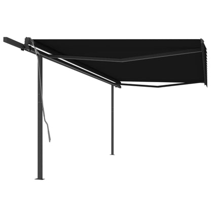 Manual Retractable Awning with Posts 5x3 m Anthracite