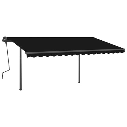 Manual Retractable Awning with Posts 4.5x3.5 m Anthracite