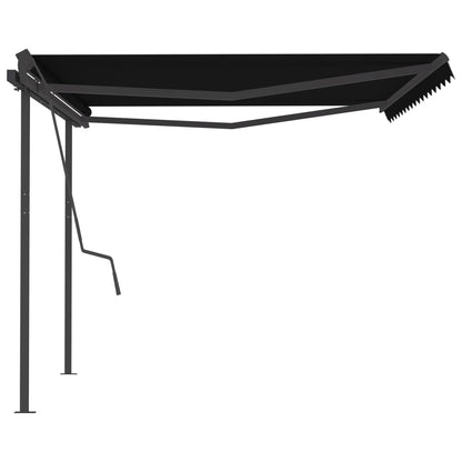 Manual Retractable Awning with Posts 4.5x3.5 m Anthracite