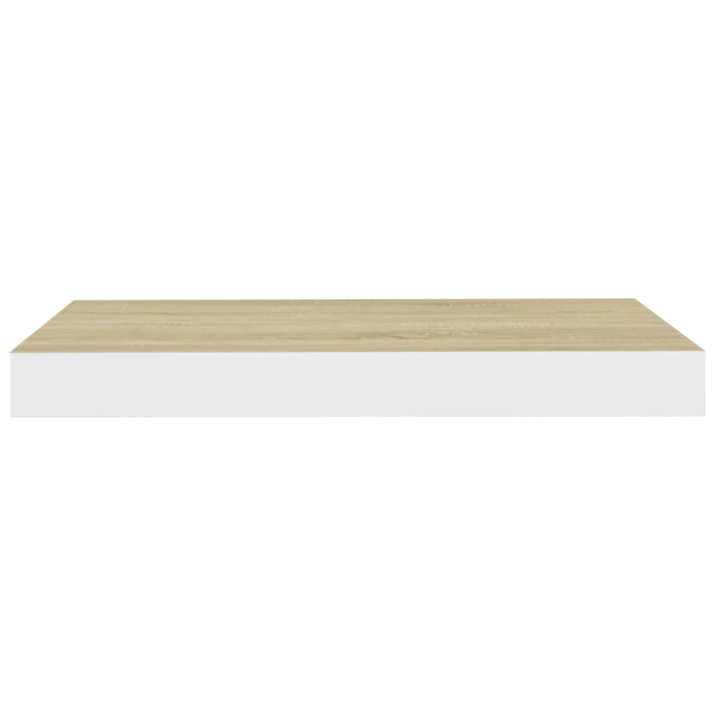 Floating Wall Shelf Oak and White 40x23x3.8 cm MDF