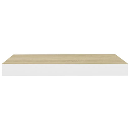 Floating Wall Shelf Oak and White 40x23x3.8 cm MDF