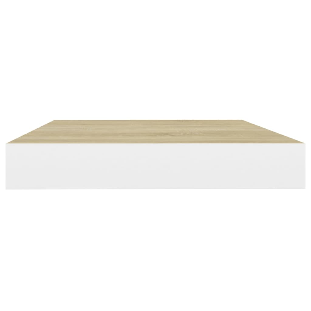 Floating Wall Shelf Oak and White 40x23x3.8 cm MDF