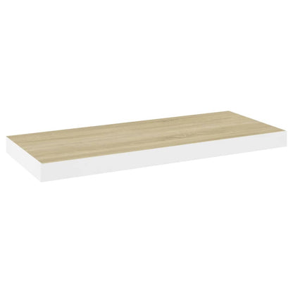 Floating Wall Shelves 4 pcs Oak and White 60x23.5x3.8 cm MDF