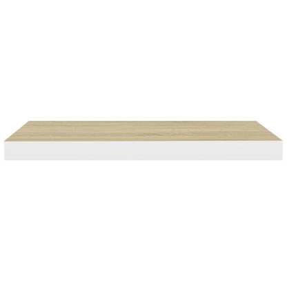 Floating Wall Shelves 4 pcs Oak and White 60x23.5x3.8 cm MDF