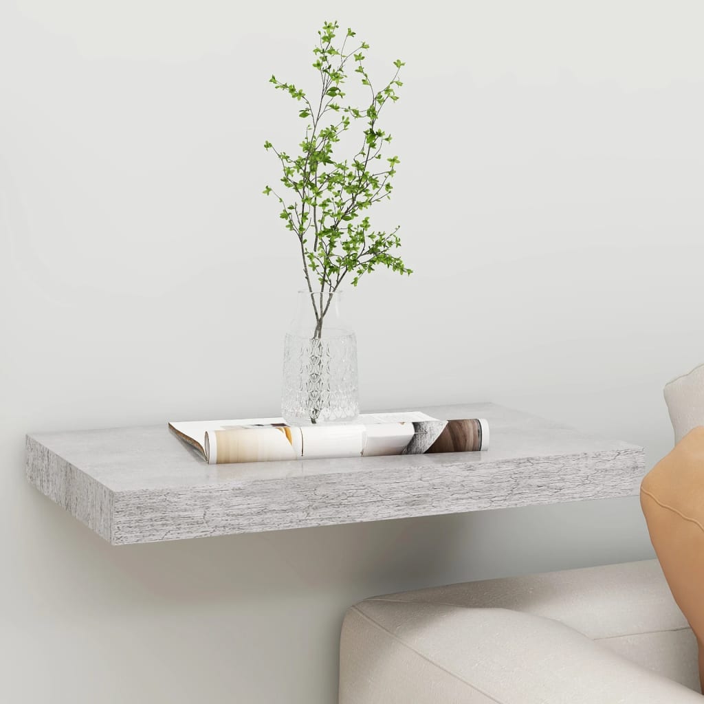 Floating Wall Shelf Concrete Grey 40x23x3.8 cm MDF