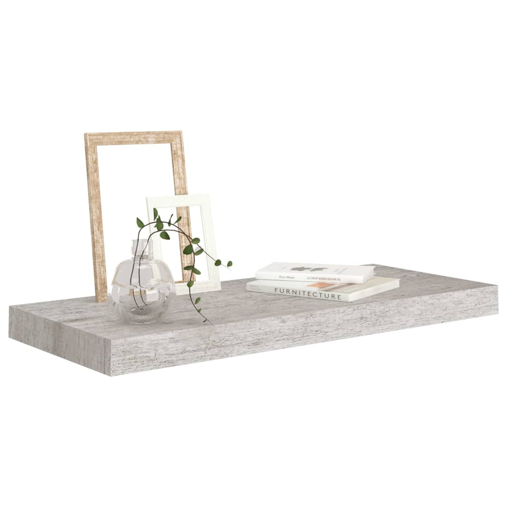 Floating Wall Shelves 4 pcs Concrete Grey 60x23.5x3.8 cm MDF