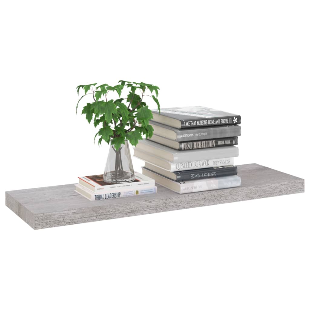 Floating Wall Shelf Concrete Grey 80x23.5x3.8 cm MDF