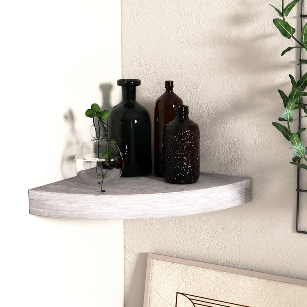 Wall Corner Shelf Concrete Grey 35x35x3.8 cm MDF