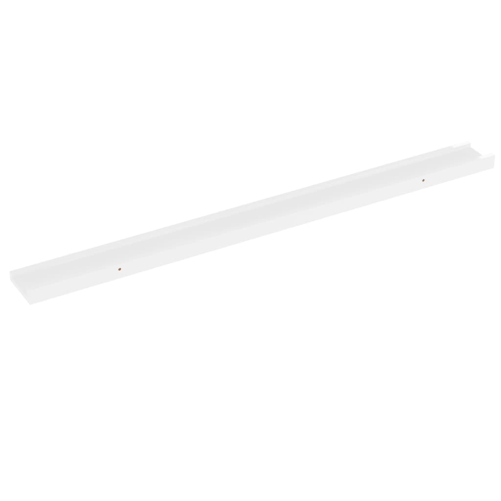 Wall Shelves 2 pcs High Gloss White 100x9x3 cm