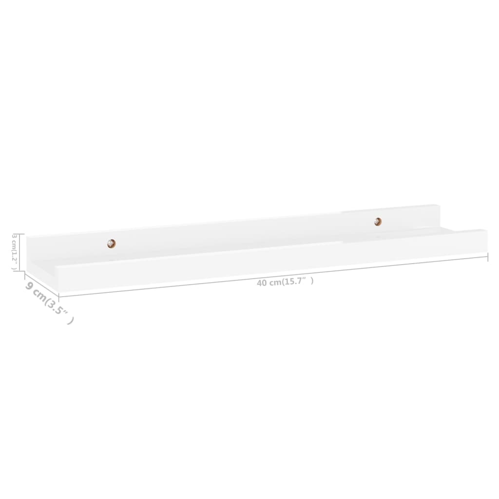 Wall Shelves 4 pcs High Gloss White 40x9x3 cm