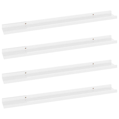 Wall Shelves 4 pcs High Gloss White 80x9x3 cm