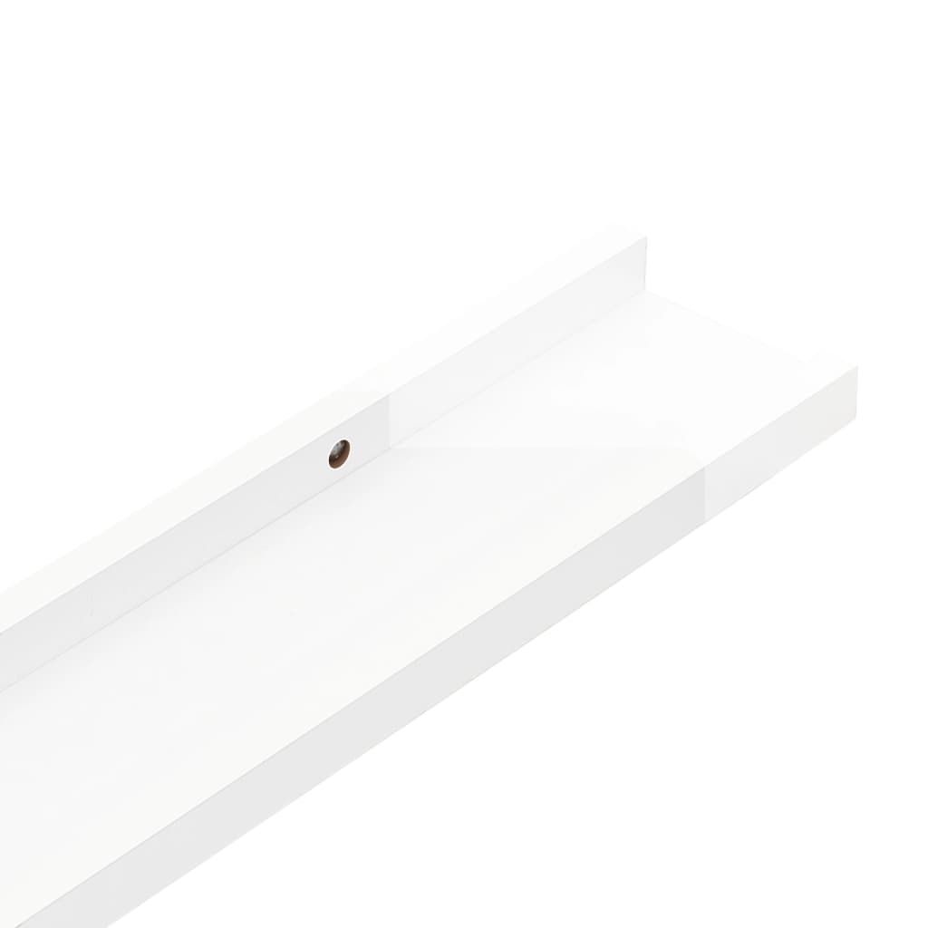 Wall Shelves 4 pcs High Gloss White 115x9x3 cm