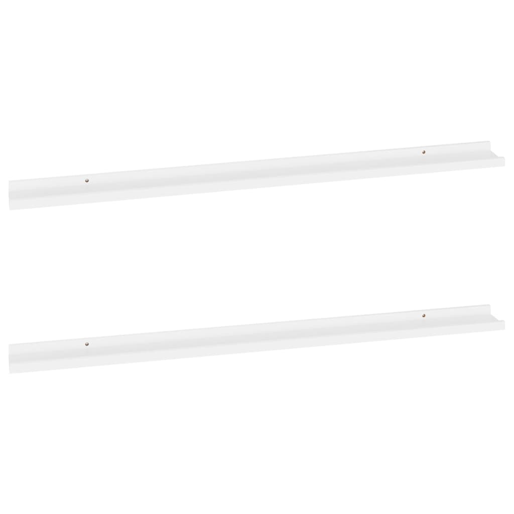 Wall Shelves 2 pcs White 115x9x3 cm