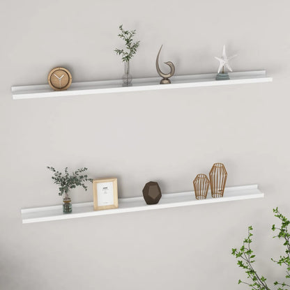 Wall Shelves 2 pcs White 115x9x3 cm