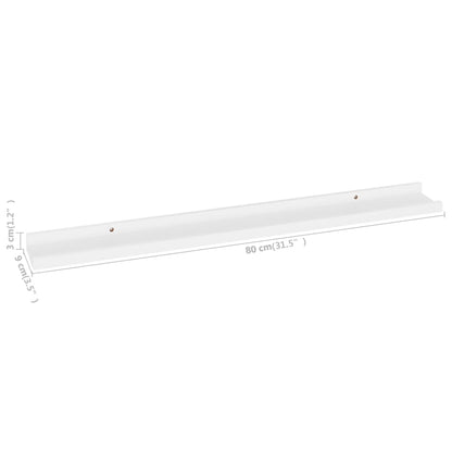 Wall Shelves 4 pcs White 80x9x3 cm