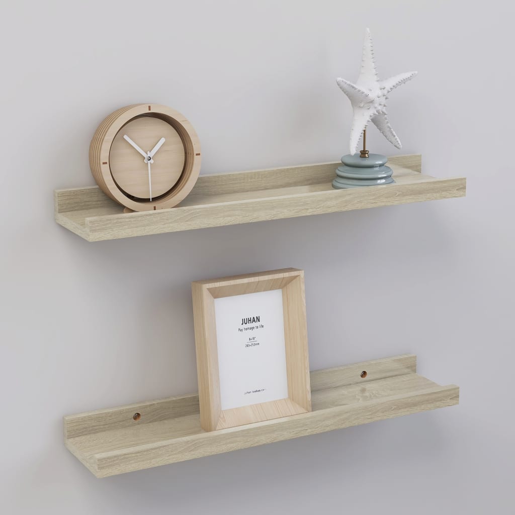 Wall Shelves 2 pcs Sonoma Oak 40x9x3 cm