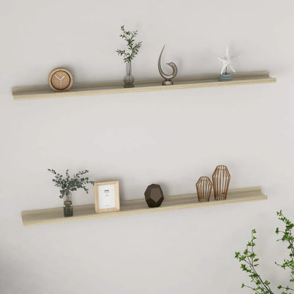 Wall Shelves 2 pcs Sonoma Oak 115x9x3 cm