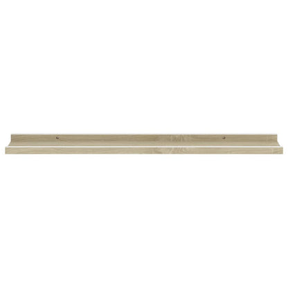 Wall Shelves 2 pcs White and Sonoma Oak 80x9x3 cm