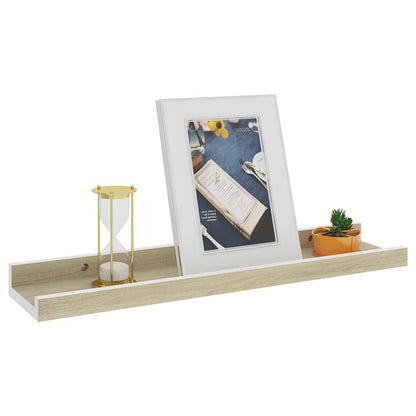 Wall Shelves 4 pcs White and Sonoma Oak 40x9x3 cm