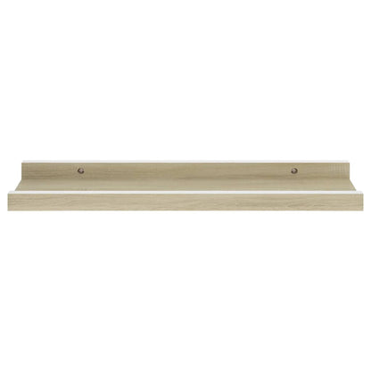 Wall Shelves 4 pcs White and Sonoma Oak 40x9x3 cm