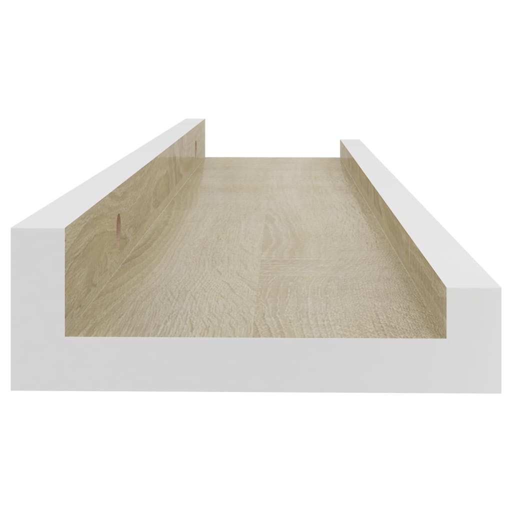 Wall Shelves 4 pcs White and Sonoma Oak 40x9x3 cm