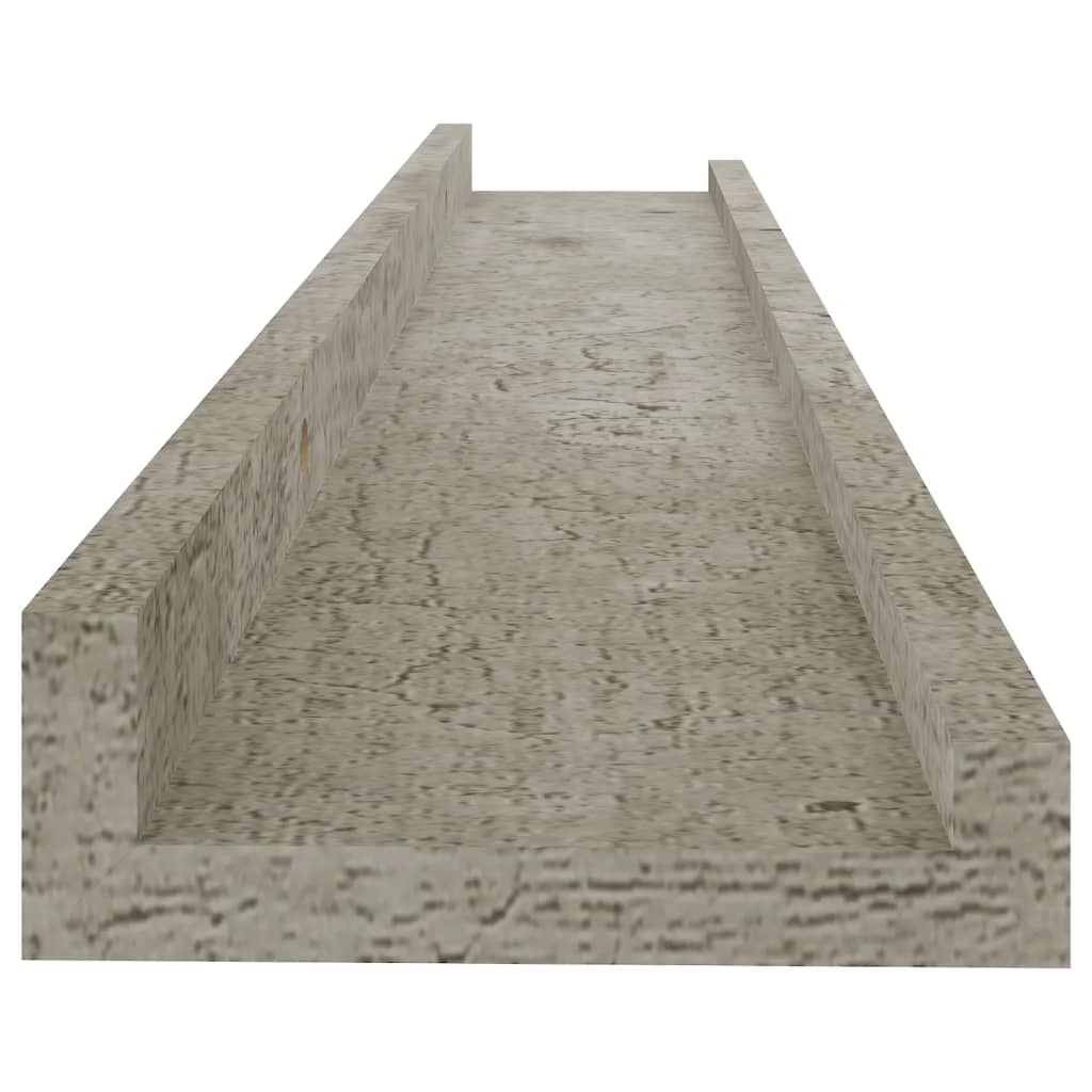 Wall Shelves 2 pcs Concrete Grey 60x9x3 cm