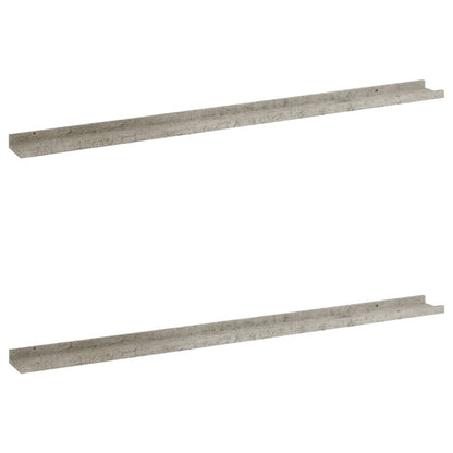 Wall Shelves 2 pcs Concrete Grey 115x9x3 cm