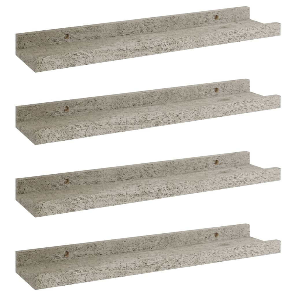 Wall Shelves 4 pcs Concrete Grey 40x9x3 cm