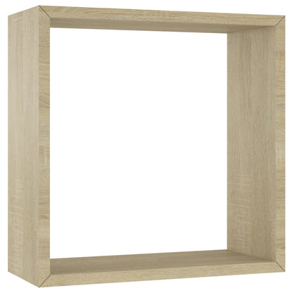 Wall Cube Shelves 3 pcs Sonoma Oak