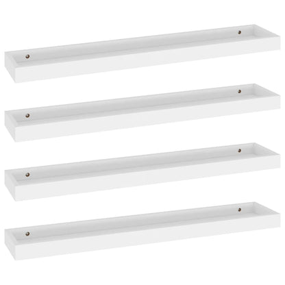 Loggia Wall Shelves 4 pcs White 80x15x4 cm MDF