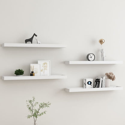 Loggia Wall Shelves 4 pcs White 80x15x4 cm MDF