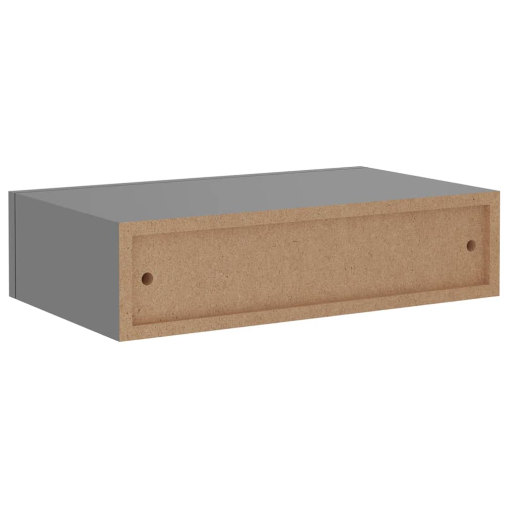 Wall-mounted Drawer Shelves 2 pcs Grey 40x23.5x10cm MDF