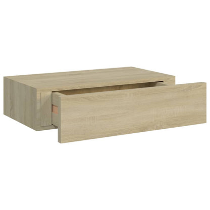 Wall-mounted Drawer Shelves 2 pcs Oak 40x23.5x10cm MDF