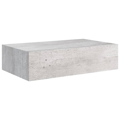 Wall-mounted Drawer Shelf Concrete Grey 40x23.5x10cm MDF