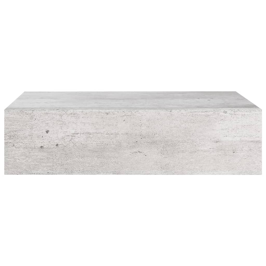 Wall-mounted Drawer Shelf Concrete Grey 40x23.5x10cm MDF