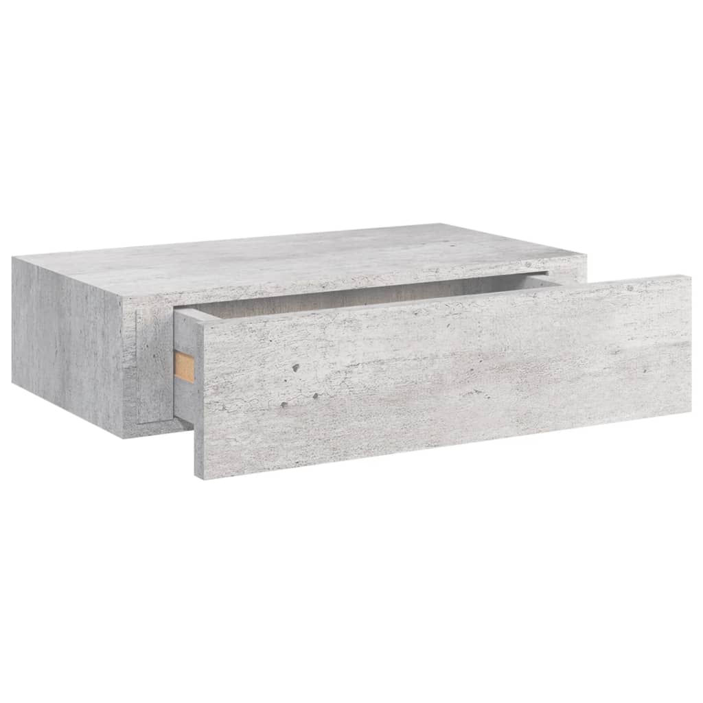 Wall-mounted Drawer Shelf Concrete Grey 40x23.5x10cm MDF