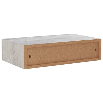 Wall-mounted Drawer Shelf Concrete Grey 40x23.5x10cm MDF