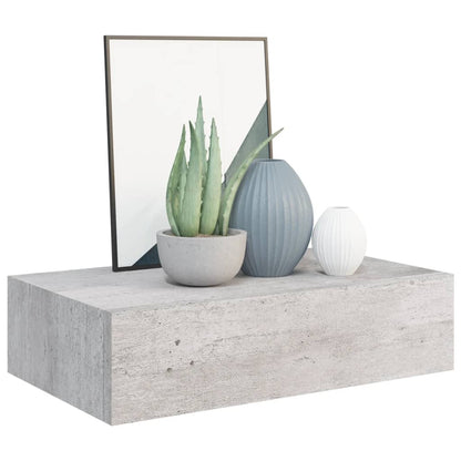 Wall Drawer Shelves 2 pcs Concrete Grey 40x23.5x10cm MDF